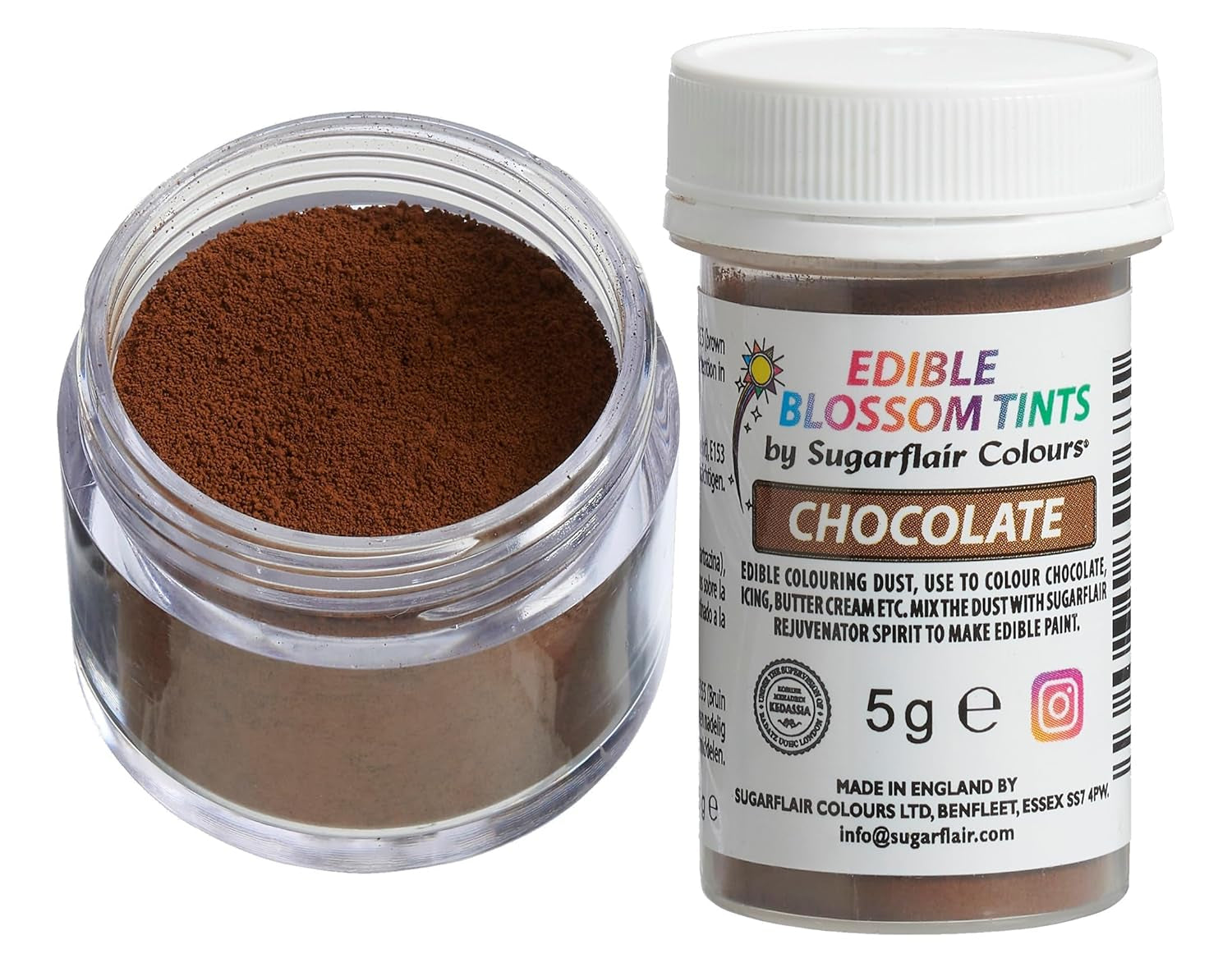 Sugarflair Blossom Tint Dust Chocolate Food Barwnik w proszku - Barwnik spożywczy w proszku do dekorowania ciast, pasty cukrowej, kremówki, lukieru, czekolady, kremu maślanego, makaroników i innych - 5G