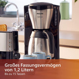 Ekspres do espresso PHILIPS Café Gaia z filtrem - karafka termosowa ze stali nierdzewnej, system zapobiegający kapaniu, intensywny aromat, automatyczne wyłączanie, 1300 ml, czarny (HD7546/20)