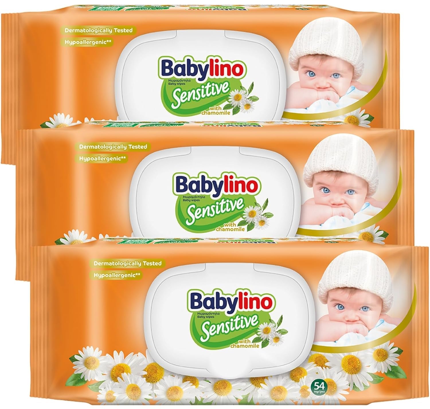 Chusteczki dla niemowląt Sensitive, 0% substancji zapachowych, 98% naturalnej formuły przywracającej równowagę pH skóry, pieczęć świeżości, 54 chusteczki
