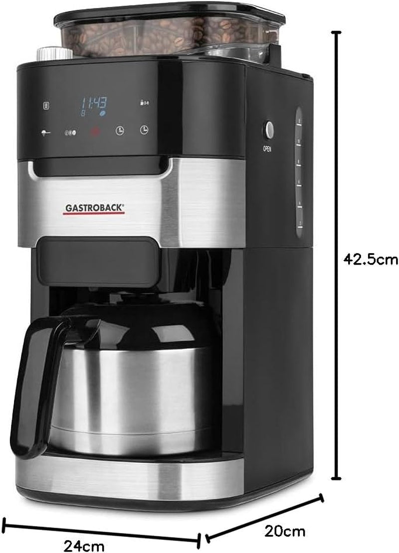 Ekspres termiczny GASTROBACK Grind & Brew Pro, srebrny, czarny
