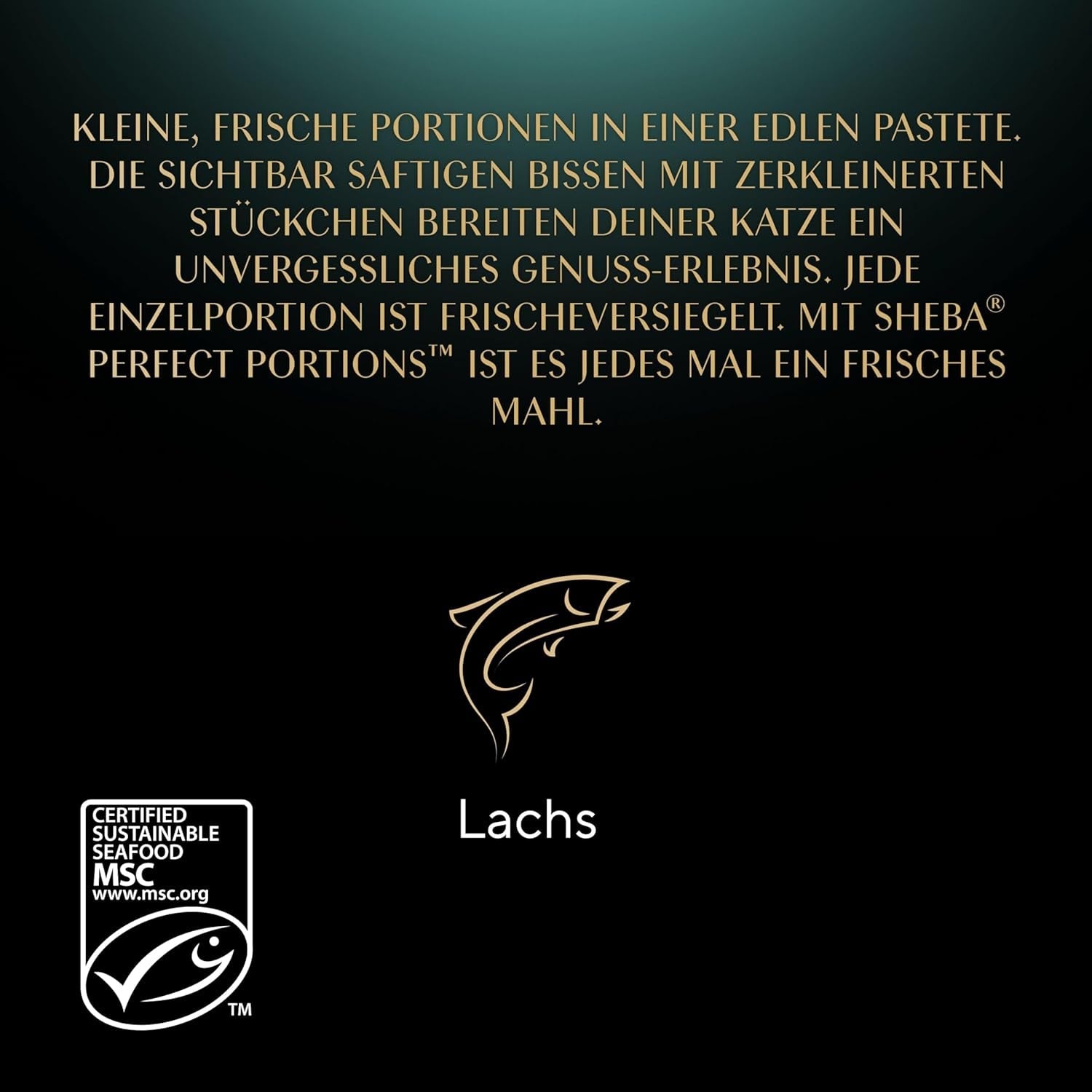 SHEBA Perfect PORTIONS pasztet dla kotów z łososiem, certyfikat MSC, 8 x 3 x (2 x 37,5g) = 225g (Opakowanie będzie aktualizowane)