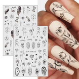 Jmeowio Nagelsticker Mond Stern Sonne 9 Blatt Nail Art Naklejka Selbstklebend Nagelaufkleber Bunte Dekoration Nageldesign Zubehör