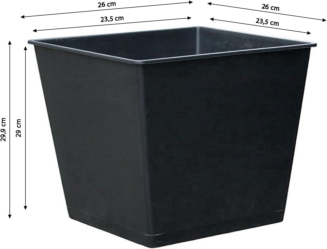 Garnek uniwersalny Dehner, plastik, czarny, 30 x 26 x 26 cm