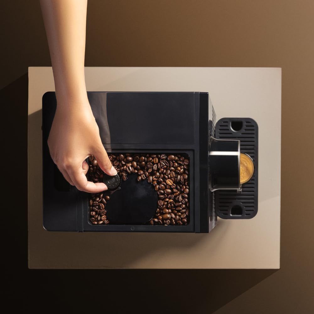 Kompaktowy ekspres do kawy Cecotec Cremmaet Cube, 1350 W, system prasowania 10 g, system wstępnego zaparzania, 19 bar, system termobloku, 5 stopni mielenia, dotykowy panel sterowania