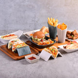 CreaTable, 33984, seria Street Food, zestaw naczyń obiadowych dla 2 osób, stojak Street Taco 2 z kamionki, można myć w zmywarce i używać w kuchence mikrofalowej, jakość produkcji