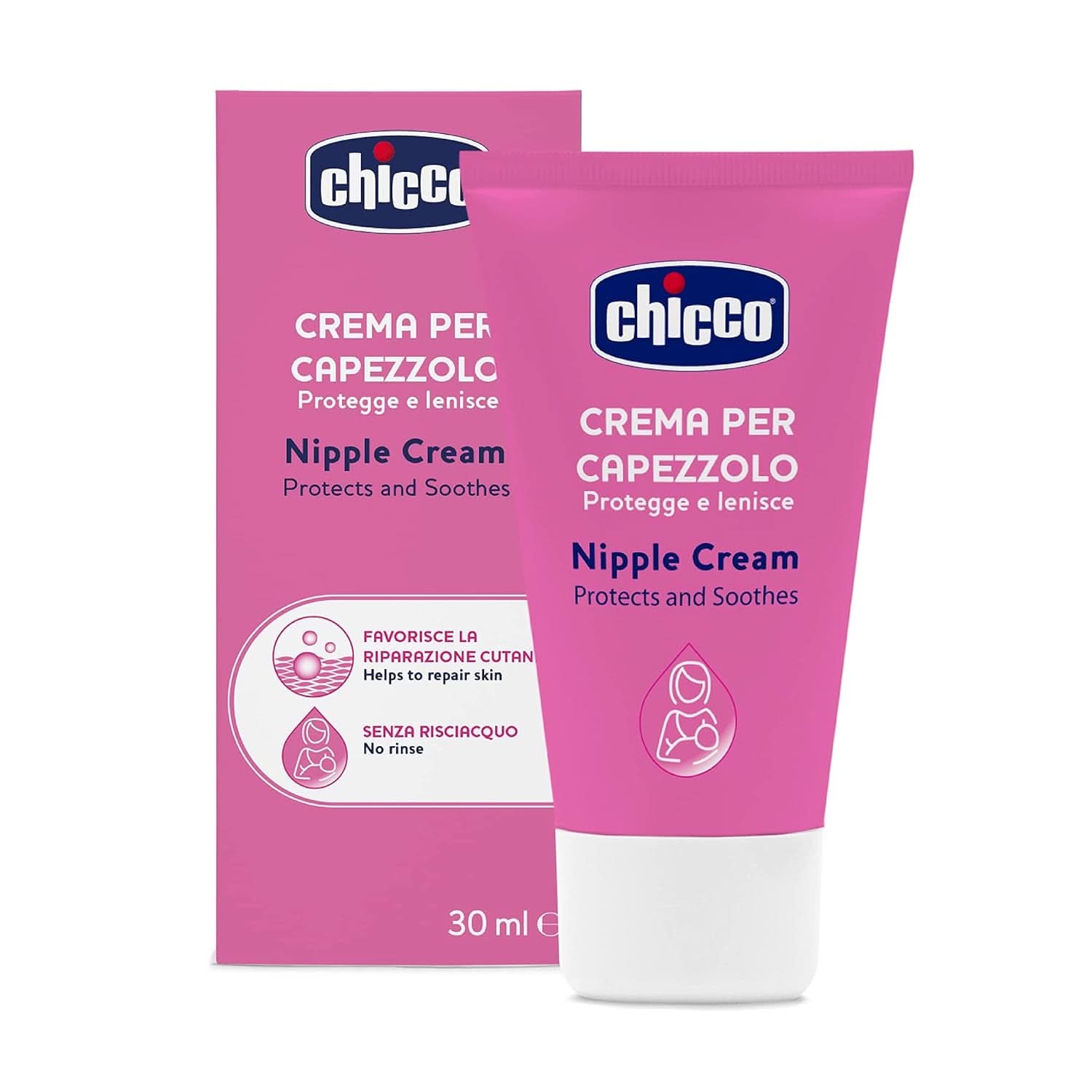 Chicco Brustwarzencreme, Bereitet Die Brustwarze Auf Das Stillen Vor, Nährend, Parfümfrei Und Sicher Für Kinder, Hinterlässt Keine Flecken Auf Dem Gewebe Akcesoria Żywność i karmienie piersią Bebe Naty Shop