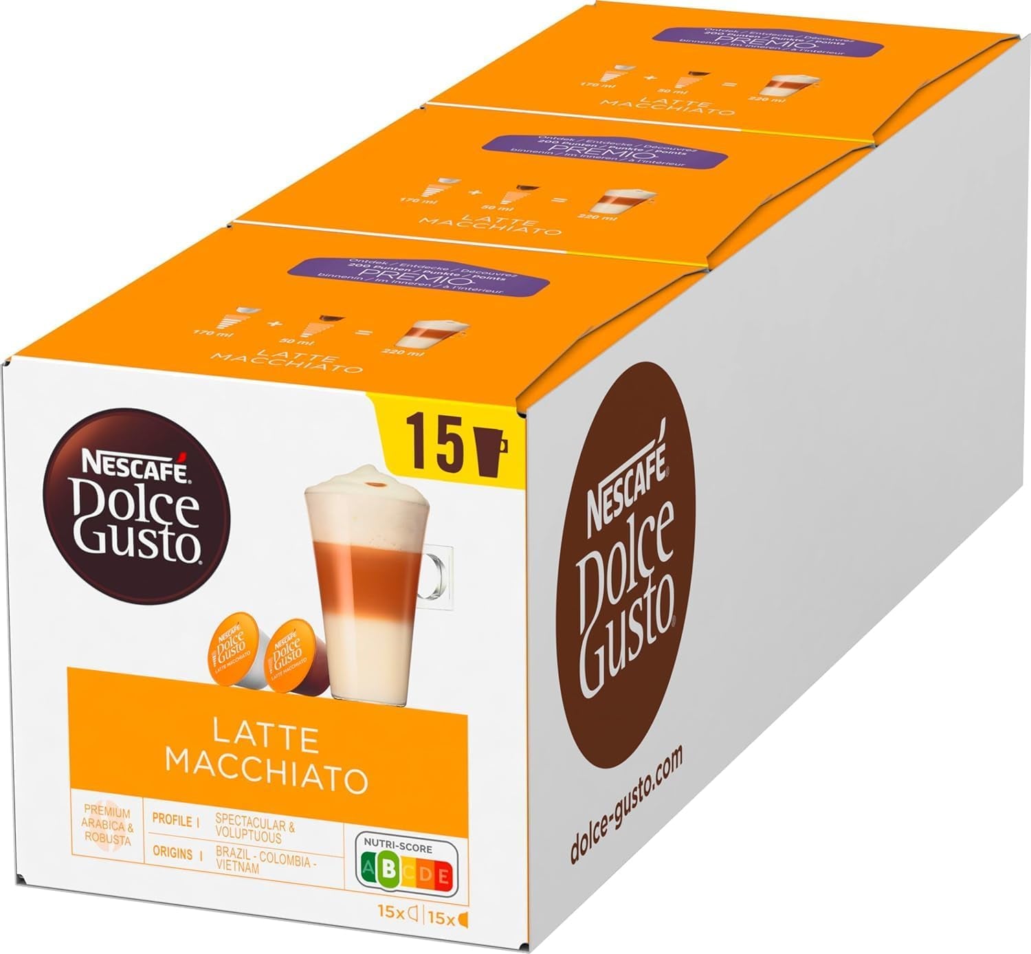 NESCAFÉ DOLCE GUSTO Krups KP3405 Genio S Plus Maszyna do kapsułek | Zwiększenie espresso, ciśnienie pompy 15 barów | Zbiornik na wodę 0,8 l | 1500 watów | Kolor czerwony z latte macchiato