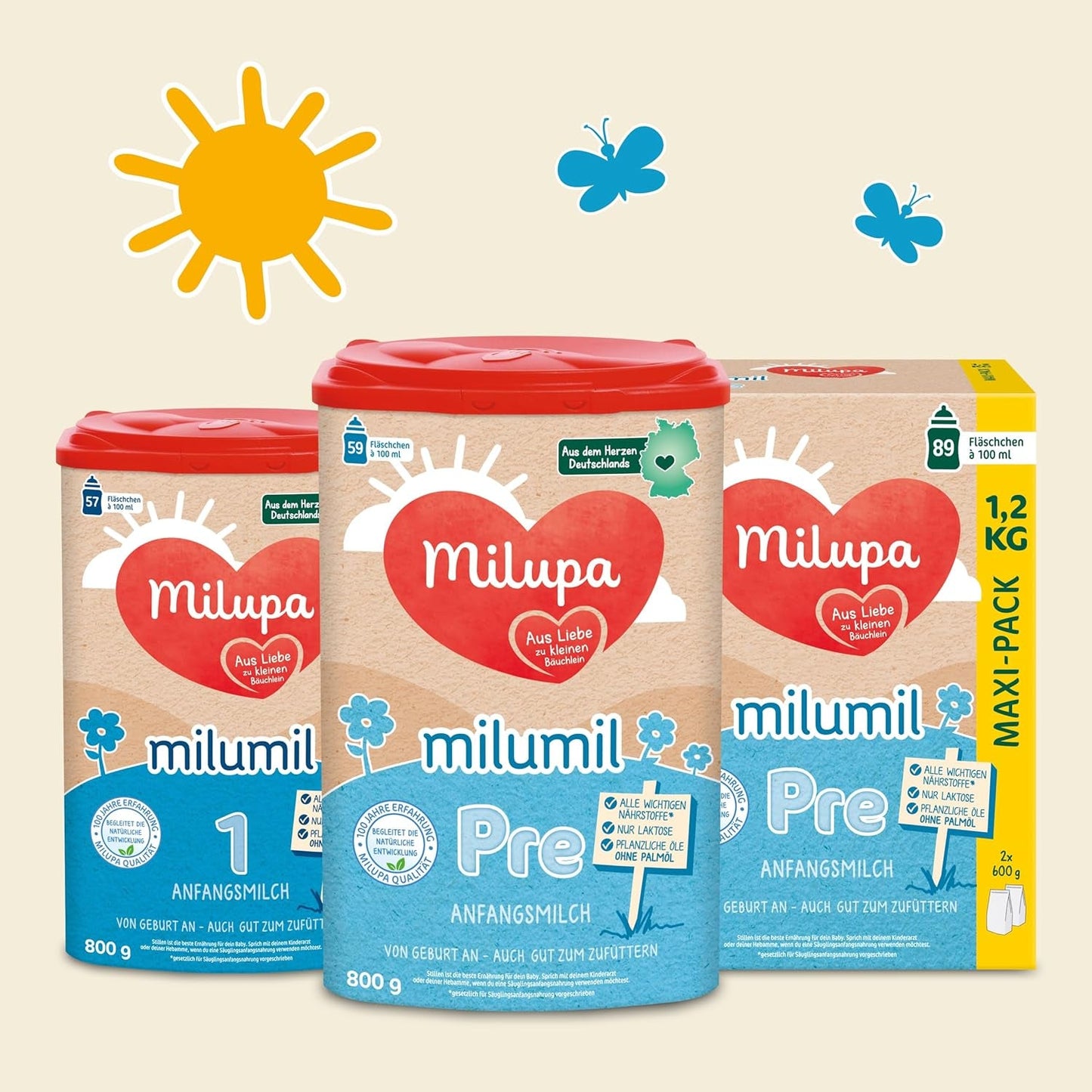 Milumil Milupa Mleko w proszku dla niemowląt, pierwsze mleko od urodzenia, 800 g