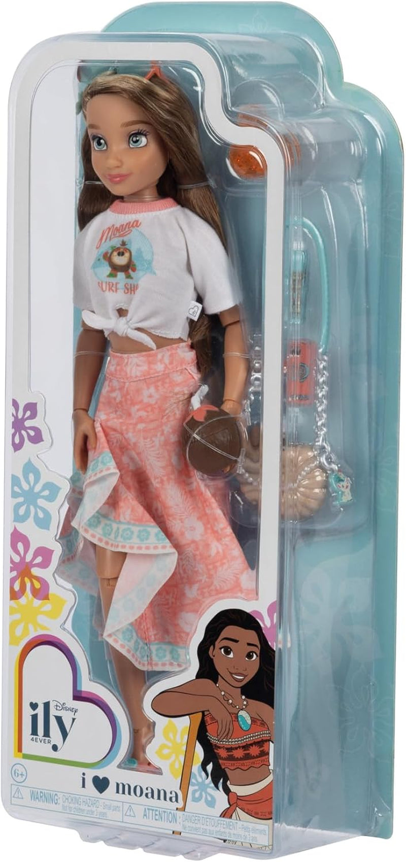Lalka Vaiana z akcesoriami, 29 cm, 13 punktów artykulacji, na oficjalnej licencji Jakks Pacific. W komplecie z akcesoriami, które można łączyć i błyszczącym pierścionkiem Mickey!