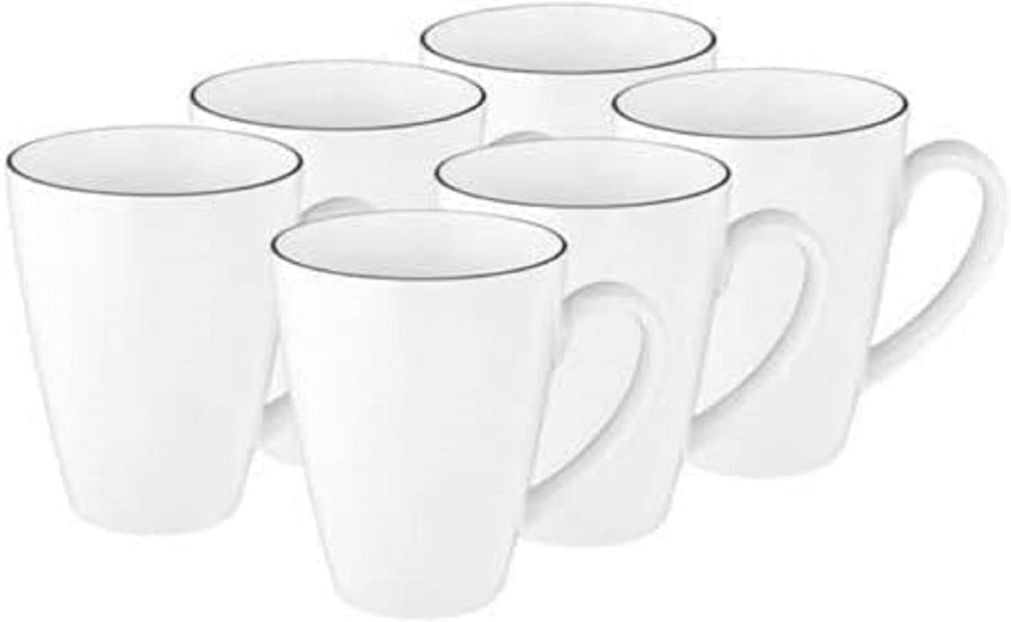 Seltmann Weiden - Lido Black Line - 36-częściowy zestaw zastawy stołowej - porcelana (w tym 6 kubków do kawy)