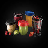 Russell Hobbs Mixer [Multifunktions-Standmixer] Nutriboost (Inkl. 5 Bpa-Freie Und Spülmaschinengeeignete Behälter + Deckel, 22 000 U/Min, 0,9 Ps-Motor) Elektrischer, Smoothie-Maker 23180-56 Kitchen Naty Shop