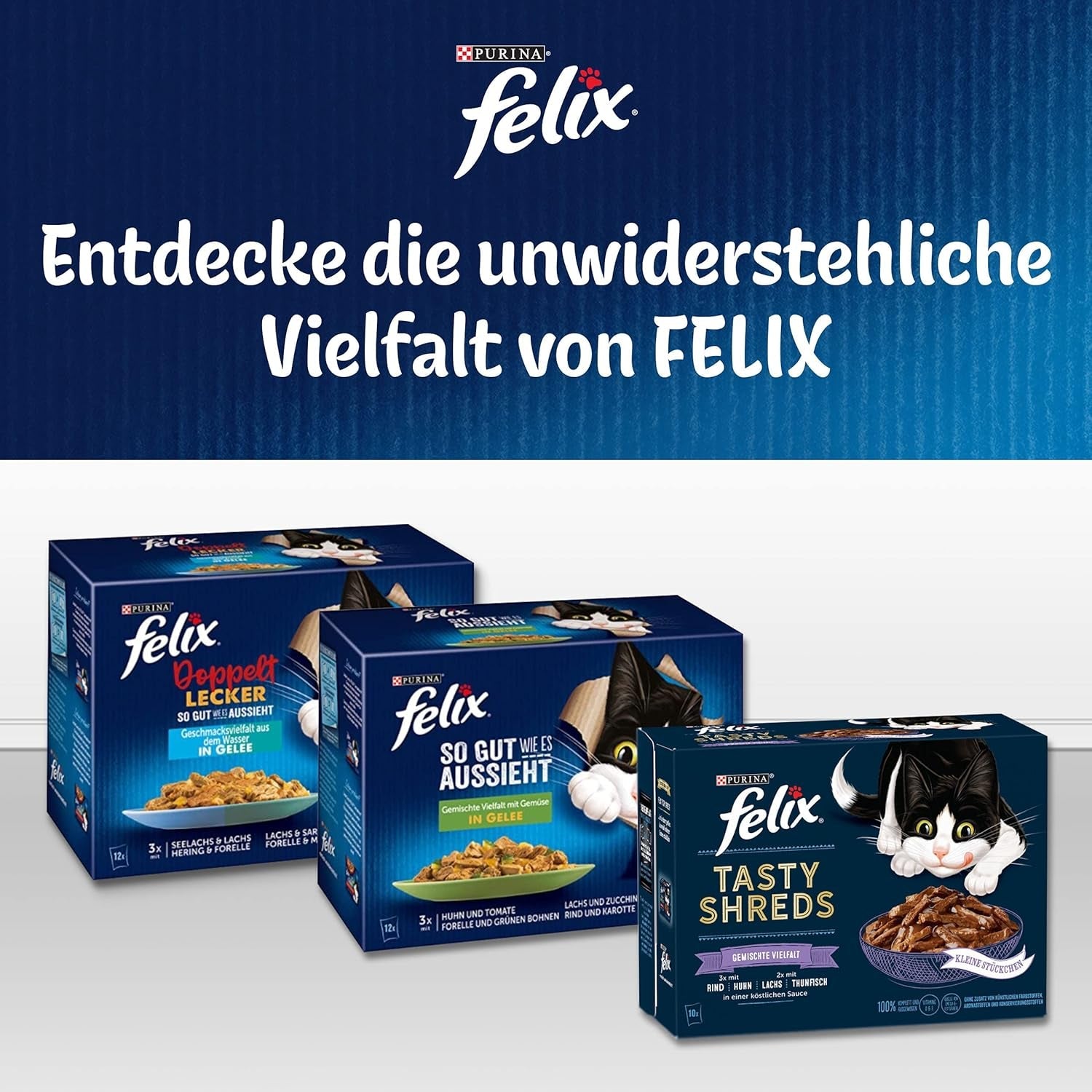 Felix Sensations Sauces Mokra karma dla kotów, mieszanka ryb, opakowanie 6 sztuk (6 x 12 saszetek po 85 g każda)