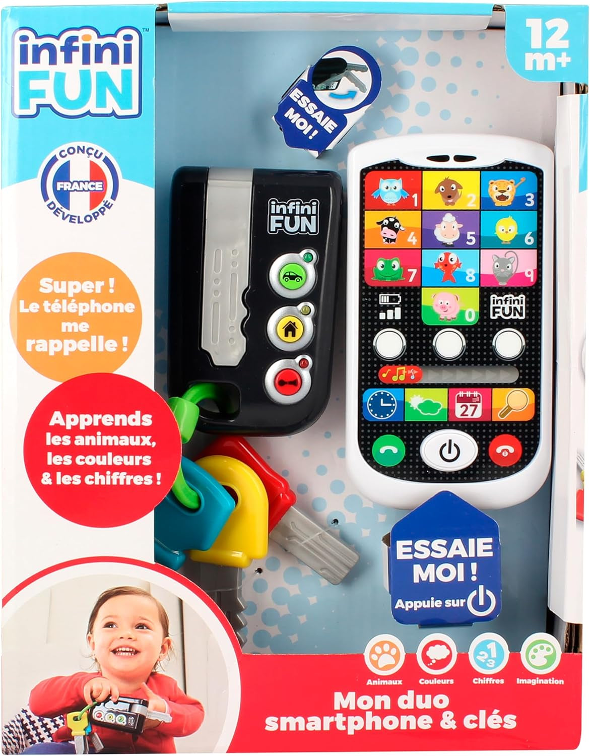 Mój Duo High-Tech Phone + Key - Bardzo realistyczny telefon i klucz. - Zabawka do wielu projektów edukacyjnych od 12 miesięcy Bebe Naty Shop Toys Domyślny tytuł