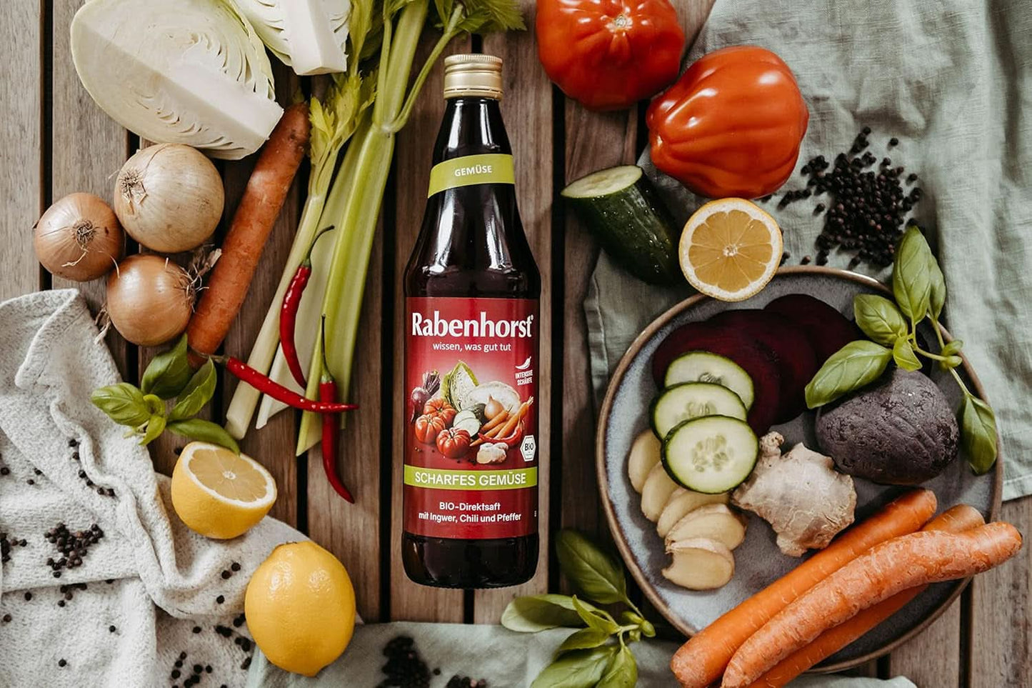 RABENHORST (6 x 700 ml) - Wysokiej jakości sok warzywny z różnych warzyw o intensywnie pikantnym smaku Napoje bezalkoholowe Naty Shop