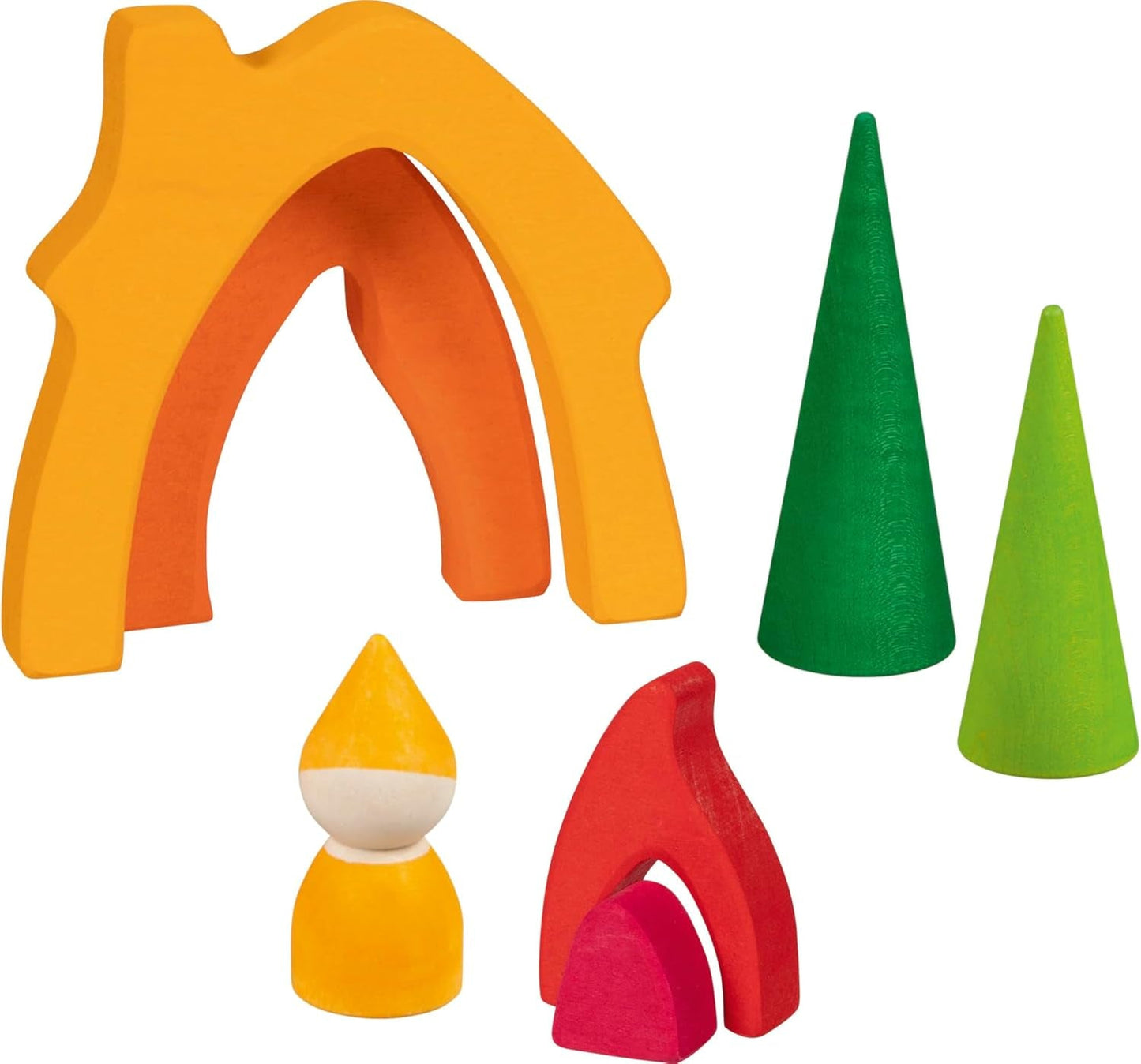 Goki 58427 - Domek karłowaty - Goki Evolution - Wykonany z wysokiej jakości drewna klonowego - 7 części - Kolorowe farby na bazie wody - Made in Europe Domki dla lalek Naty Shop