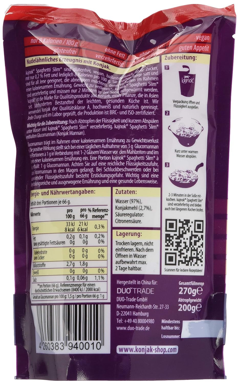Cienkie wegańskie spaghetti, 200g