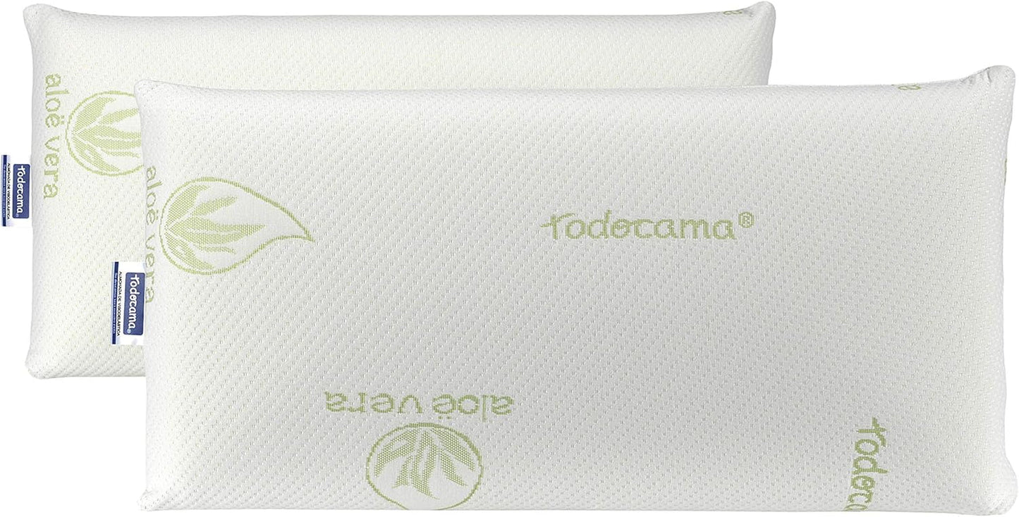 Todocama Todolit wiskoelastyczna poduszka Aloe Vera Plus, zielona, 2 sztuki, 75 cm Naty Shop standardowe poduszki 75 cm