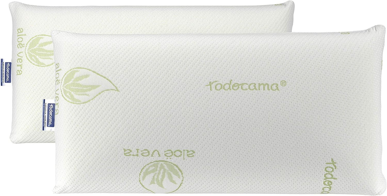 Todocama Todolit wiskoelastyczna poduszka Aloe Vera Plus, zielona, 2 sztuki, 75 cm Naty Shop standardowe poduszki 75 cm