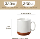 Zestaw kubków do kawy MALACASA, zestaw kubków kamionkowych 350ml dla 4 osób, nowoczesne kubki do kawy do herbaty, soku, latte, cappuccino, gorącej czekolady. Można myć w zmywarce i używać w kuchence mikrofalowej, seria TARA, kolor khaki biały