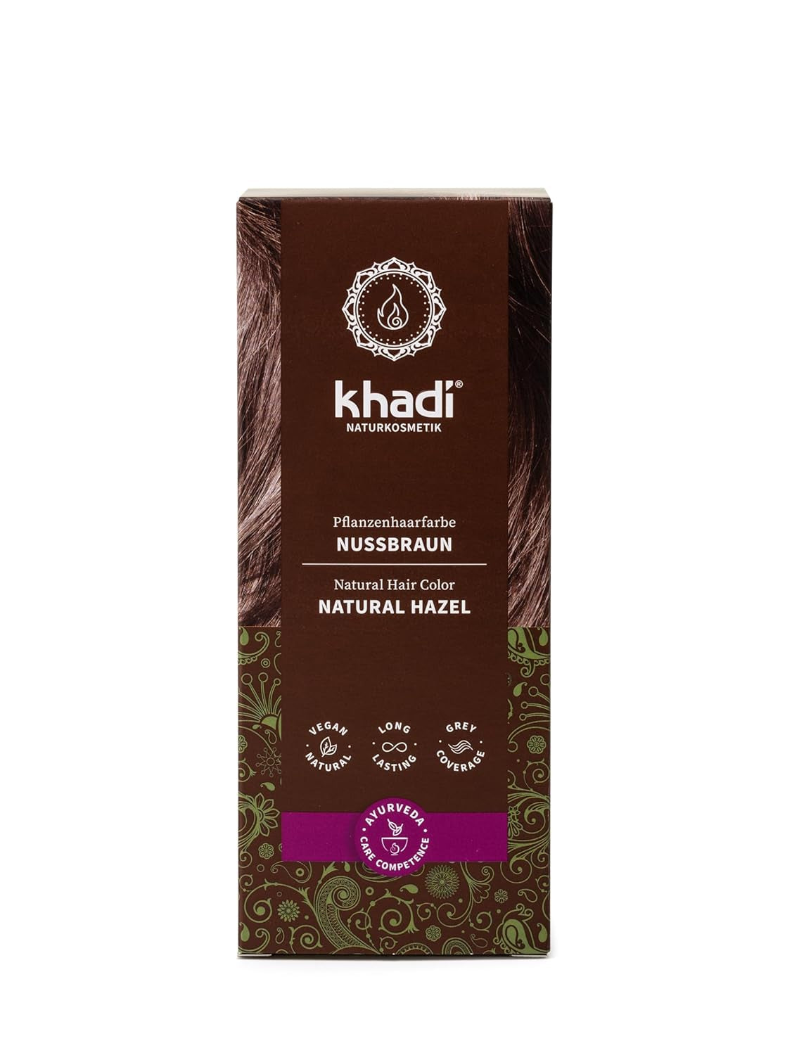 khadi GOLDBRAUN Ziołowa farba do włosów Od jasnego bursztynu do miękkiej i błyszczącej złotobrązowej koloryzacji włosów 100% naturalna ziołowa farba do włosów Naturalne i wegańskie certyfikowane kosmetyki naturalne 100g Naty Shop Nut Brown Farba do włosów 100g (1 opakowanie) Pojedynczy
