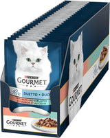 Gourmet Perle Duetto Łosoś i żółty dorsz Mokra karma dla kotów, 26 opakowań (26 x 85 g)