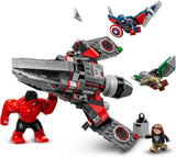 LEGO Marvel Starcie pomiędzy Kapitanem Ameryką a Czerwonym Hulkiem Prezent dla dzieci Zestaw odrzutowy do zbudowania Zabawka superbohatera dla chłopców i dziewcząt 8-letnia przygoda do budowania 76292 Zestawy do budowania Besuche den LEGO-Store