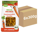 Freche Freunde Organiczny makaron warzywny „Marchew” 25% zawartości warzyw Wegański 6 opakowań (6 x 300 g)