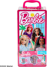Theo Klein 5801 Szafa Barbie z drążkami na ubrania i przegródkami, zabawka dla dzieci w wieku od 3 lat, zawiera akcesoria, wielokolorowa