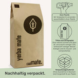 BIO Herbata Yerba Mate 1 kg ● Oryginalna ● Dojrzała ● Niepalona ● Suszona na powietrzu ● Bezdymna ● Bez plastiku ● Sprawiedliwy Handel ● Herbaty Mate z liści mate, kawałków mate i sproszkowanych liści mate ● DE-ÖKO-006