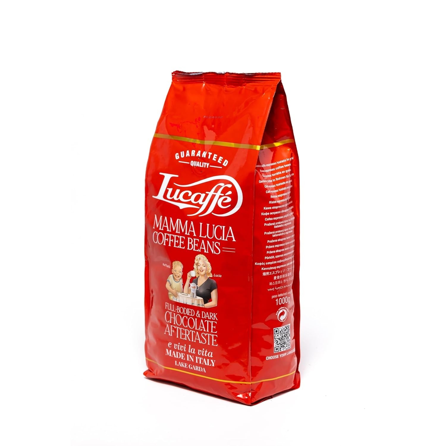 Lucaffé - Kaffeebohnen Mamma Lucia, 1 kg | Kaffee aus ganzen Bohnen für cremigen Espresso | Helle Röstung | intensywniejszy i kremowy Gesmack