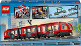 LEGO City tramwaj ze stacją, pomysł na prezent dla fanów zabawek samochodowych od 7 lat, z 6 minifigurkami i psem przewodnikiem do odgrywania ról, zabawka do budowania 60423 Zestawy do budowania Besuche den LEGO-Store