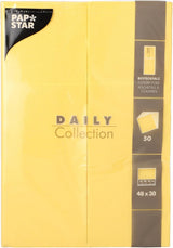 50 torebek serwetek na sztućce „DAILY Collection” 48 cm x 30 cm żółte z zakładką na sztućce
