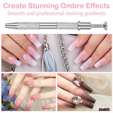 100 sztuk Latexfrei Nailart Schwämme, Ombre Nagelschwammpinsel, Nagelschwamm Mit Metallgreifer 100 Blatt Nailart-Mischpapier Austellungsbox, Maniküre Schwamm Applikator Für Farbverlauf Nailart