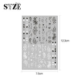 JMEOWIO Nagelsticker Blumen 10 Blatt Nagelaufkleber Selbstklebend Czarny biały kwiat Nail Art Naklejka Dekoracja Nageldesign Zubehör