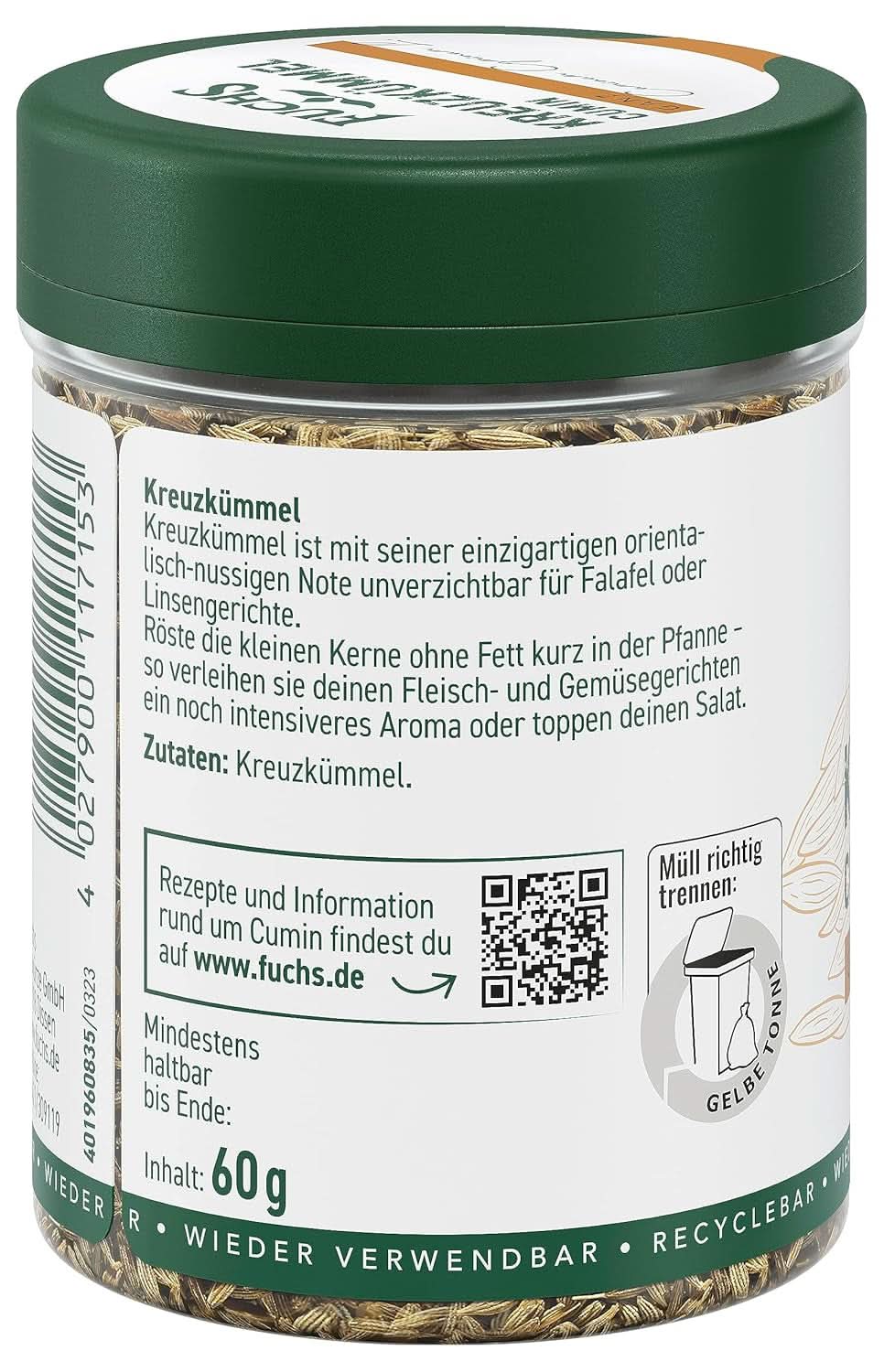Fuchs - Cały kminek, 60 gramów Przyprawy Naty Shop