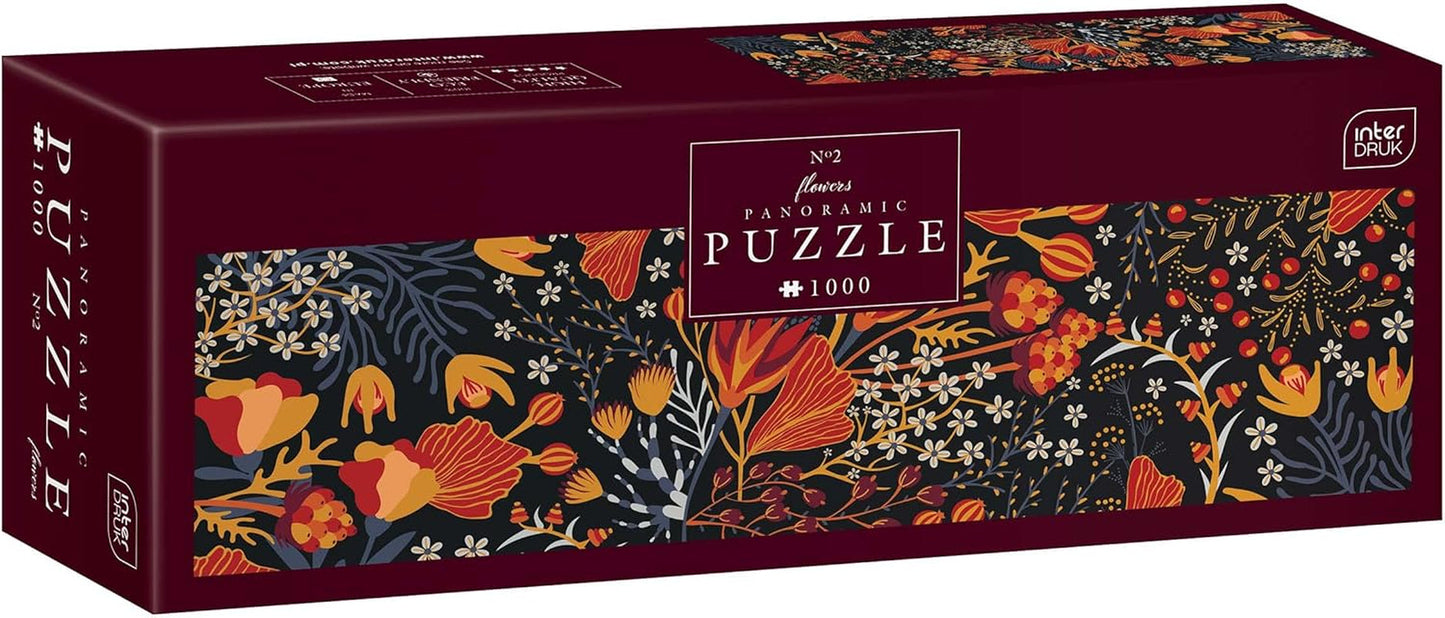 Kwiaty nr 1 - puzzle panoramiczne 1000 elementów dla dorosłych Puzzle Naty Shop Kwiaty nr. 2