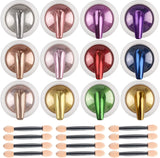 BISHENGYF Proszek do paznokci w kolorze różowego złotaNeue Upgrade Grosse Kapazitä Chrom PulverSuper-Spiegeleffekt Metall Mirror Chrome Powder – Neonowy szklisty efekt perłowy Brokat Nagelkunst Pulver Für DIY Salon