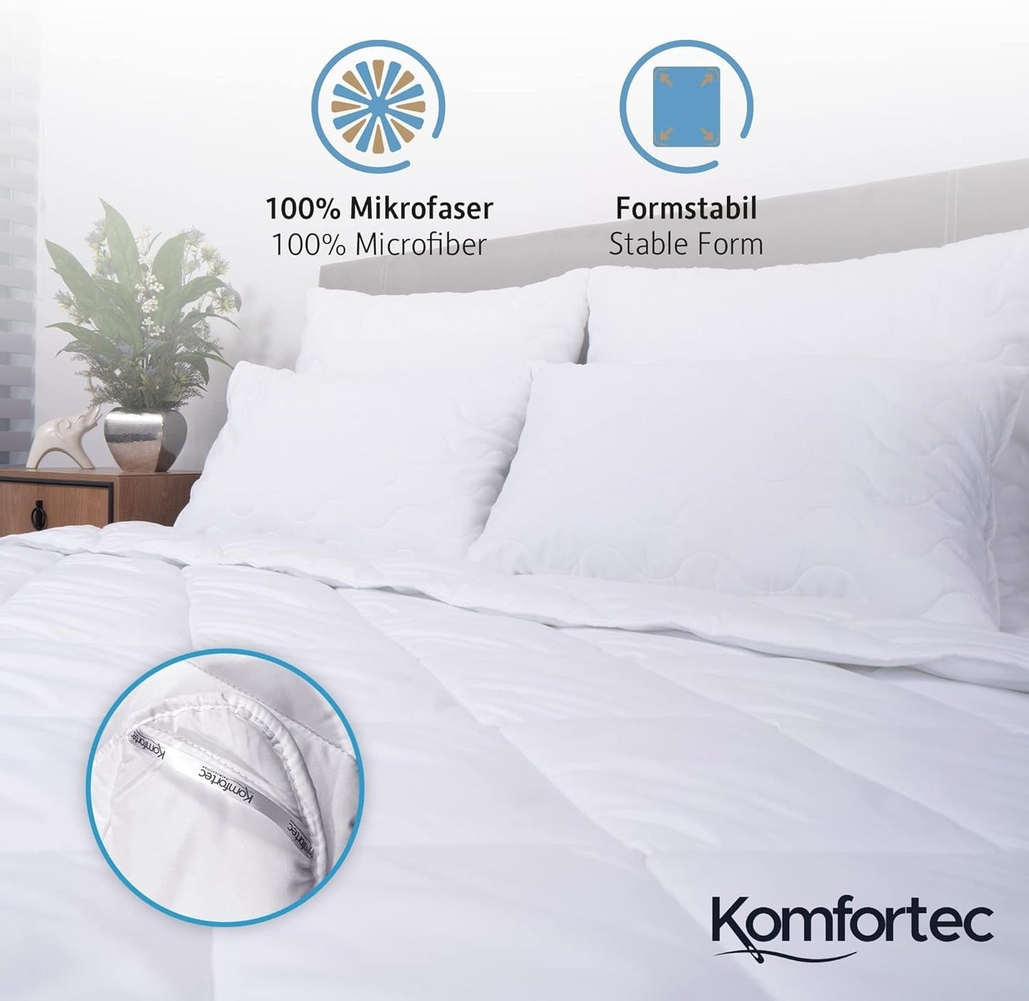 Kocyk Letni Komfortec 135X200 cm, 170Gsm, Cienki i lekki kocyk na lato, kocyk antyalergiczny, biały Kołdry i kołdry Naty Shop