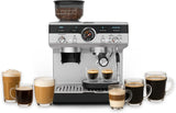 Ekspres ręczny Krups Precision z kolbą i młynkiem, ekspres barista z intuicyjnym panelem sterowania, ustawieniami wstępnego zaparzania, ekspres z dyszą parową, szybkie nagrzewanie, XP801T10
