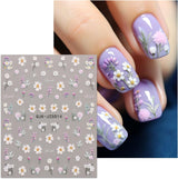 JMEOWIO 3D Nagelsticker Blumen Nail Art Naklejka Selbstklebend Nagelaufkleber 5D Stereoskopisch Sommer Frühling Blumen Dekoration Nageldesign Zubehör 4 Blatt