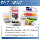 LocknLock PP Klasyczny zestaw słoików do przechowywania żywności 5szt | 180 ml, 350 ml, 600 ml, 870 ml, 3,6 l | 100% powietrze i wodoszczelność | bez BPA | organizer do zamrażarki i lodówki | Pudełka do przechowywania żywności Naty Shop można myć w zmywarce i kuchence mikrofalowej