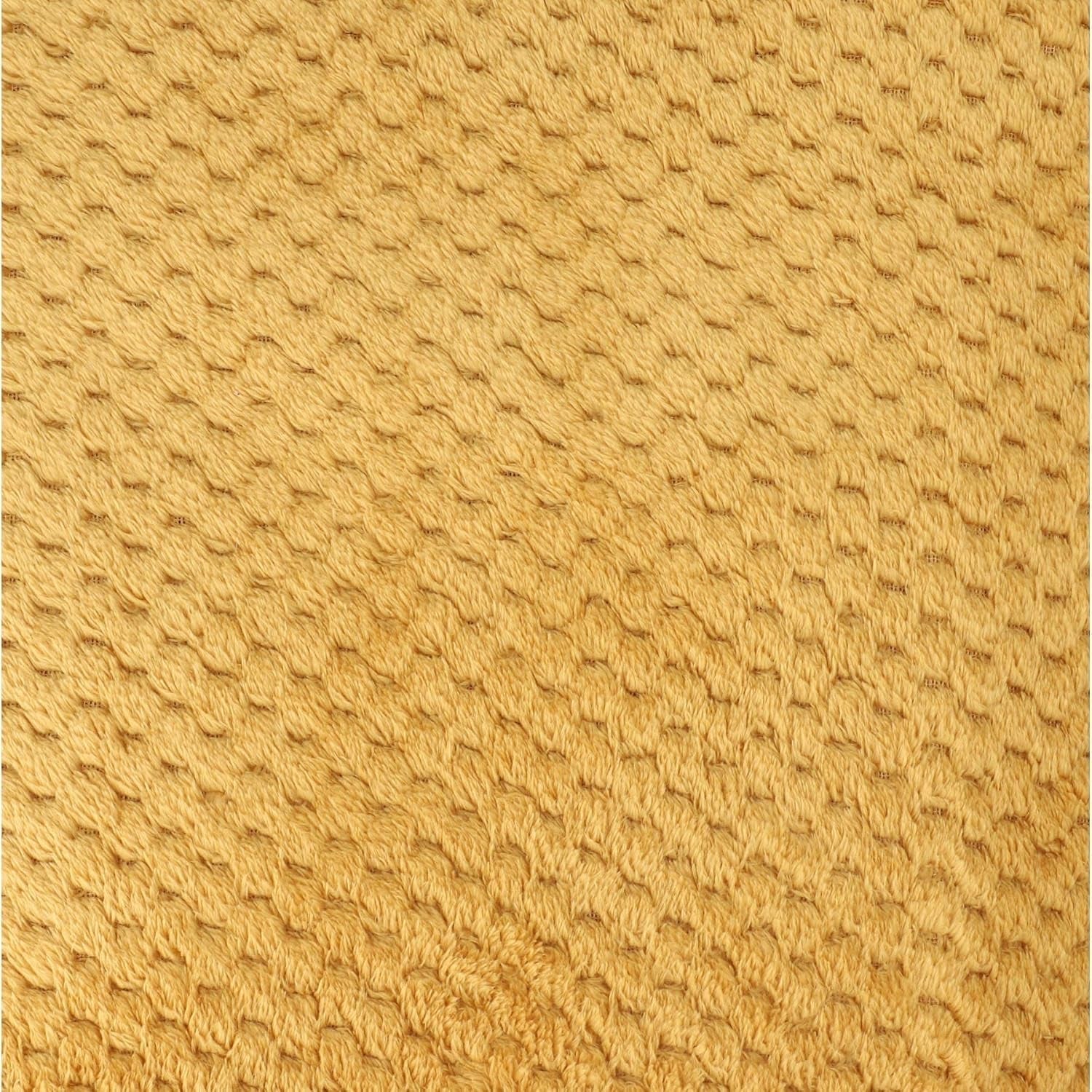 HOMLA Noah Soft koc dekoracyjny - przytulny koc z włókna poliestrowego do domu puszysty koc na rozkładaną sofę - 150 x 200 cm wzór ziaren ryżu kolor musztardowy Łóżka i koce Besuche den HOMLA-Store