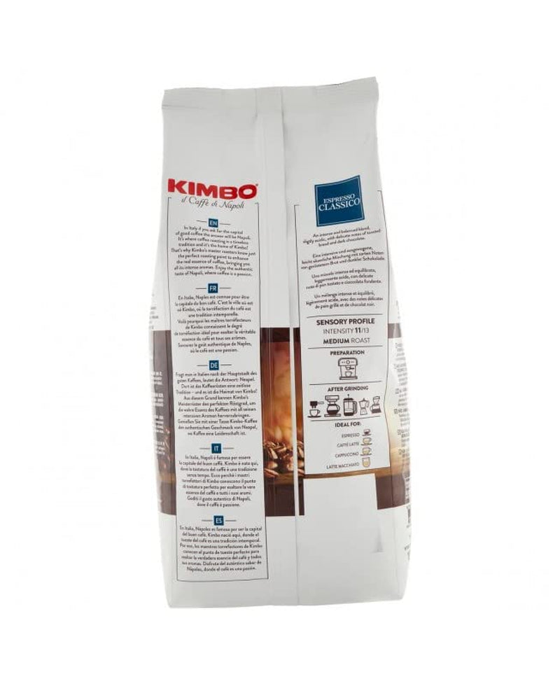 3x Kawa ziarnista Espresso Classico, średnio palona, ​​całe ziarna kawy, średnio palona, ​​worek 1 kg, kawa neapolitańska