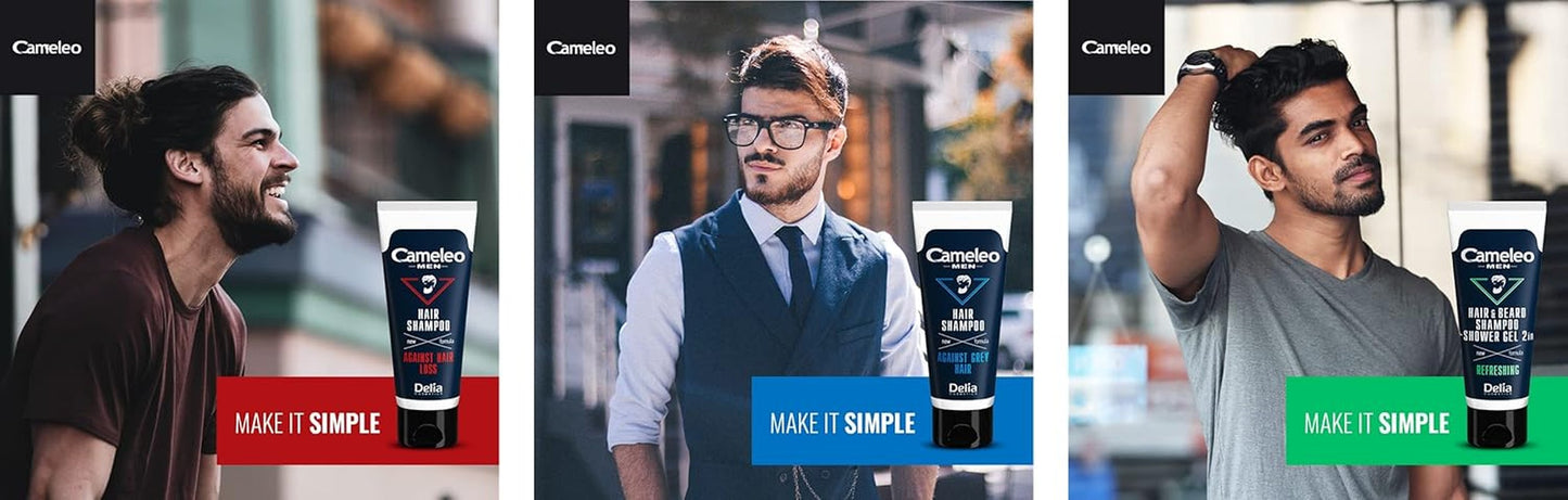 Cameleo Men - Płyn do mycia włosów dla mężczyzn przeciw wypadaniu włosów, 150 ml Pielęgnacja włosów Naty Shop