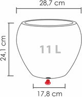 Scheurich Lineo, donica plastikowa, czarny granit, średnica 30 cm, wysokość 24,1 cm, pojemność 11 l.