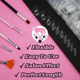 TRIXES 500 szt. Tipsy żelowe Paznokcie typu french Przezroczyste akrylowe porady do manicure DIY 10 różnych wzorów