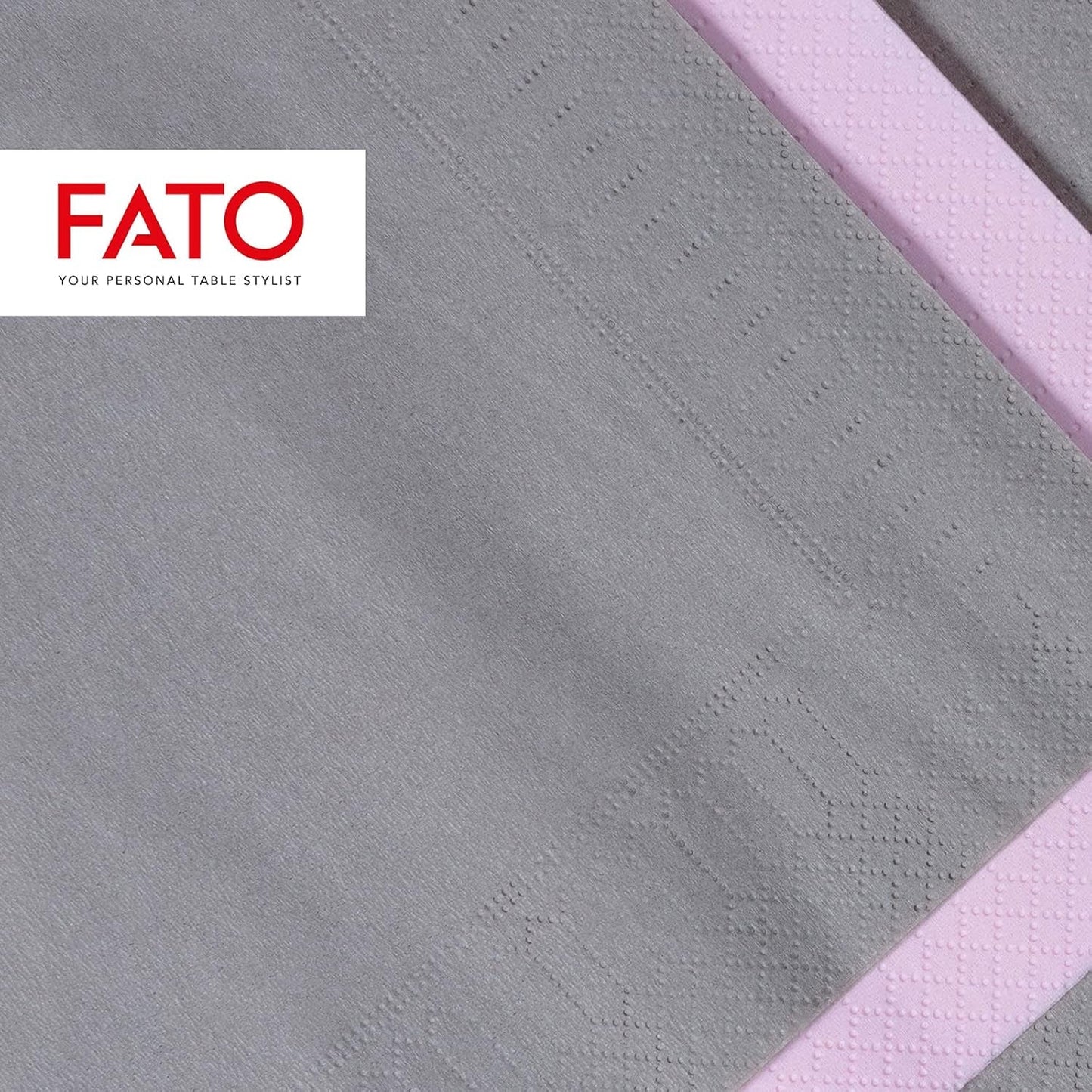 , Jednorazowe serwetki papierowe, idealne na nieformalne lunche i bufety, opakowanie 50 serwetek, rozmiar 33X33, złożone na 4, 2 warstwy, szare, 100% czysty papier celulozowy, certyfikat Fsc