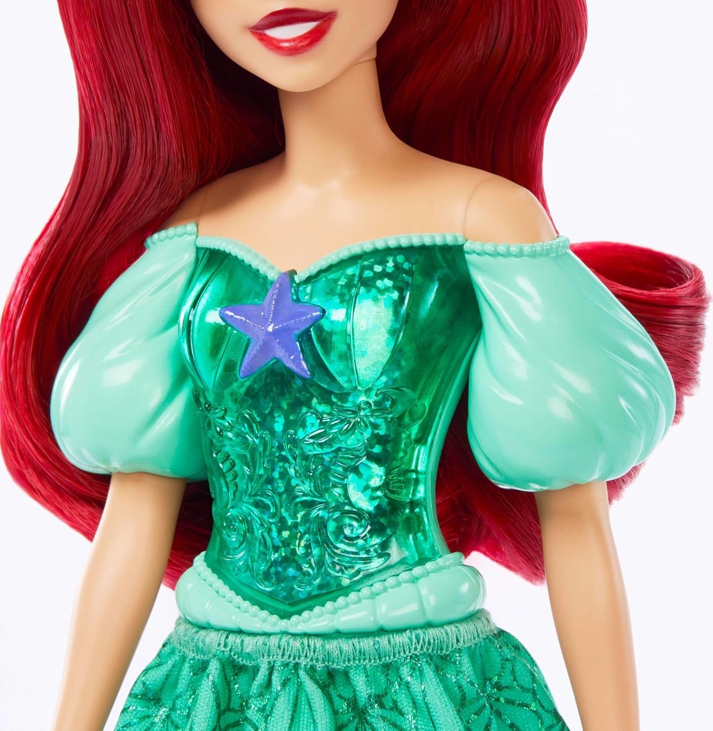 Lalka Mattel Disney Princess Ariel, długie włosy do stylizacji, możliwość pozycjonowania, odpinane buty i opaska na głowę, prezenty Disneya, zabawka dla dzieci w wieku od 3 lat, HLW10