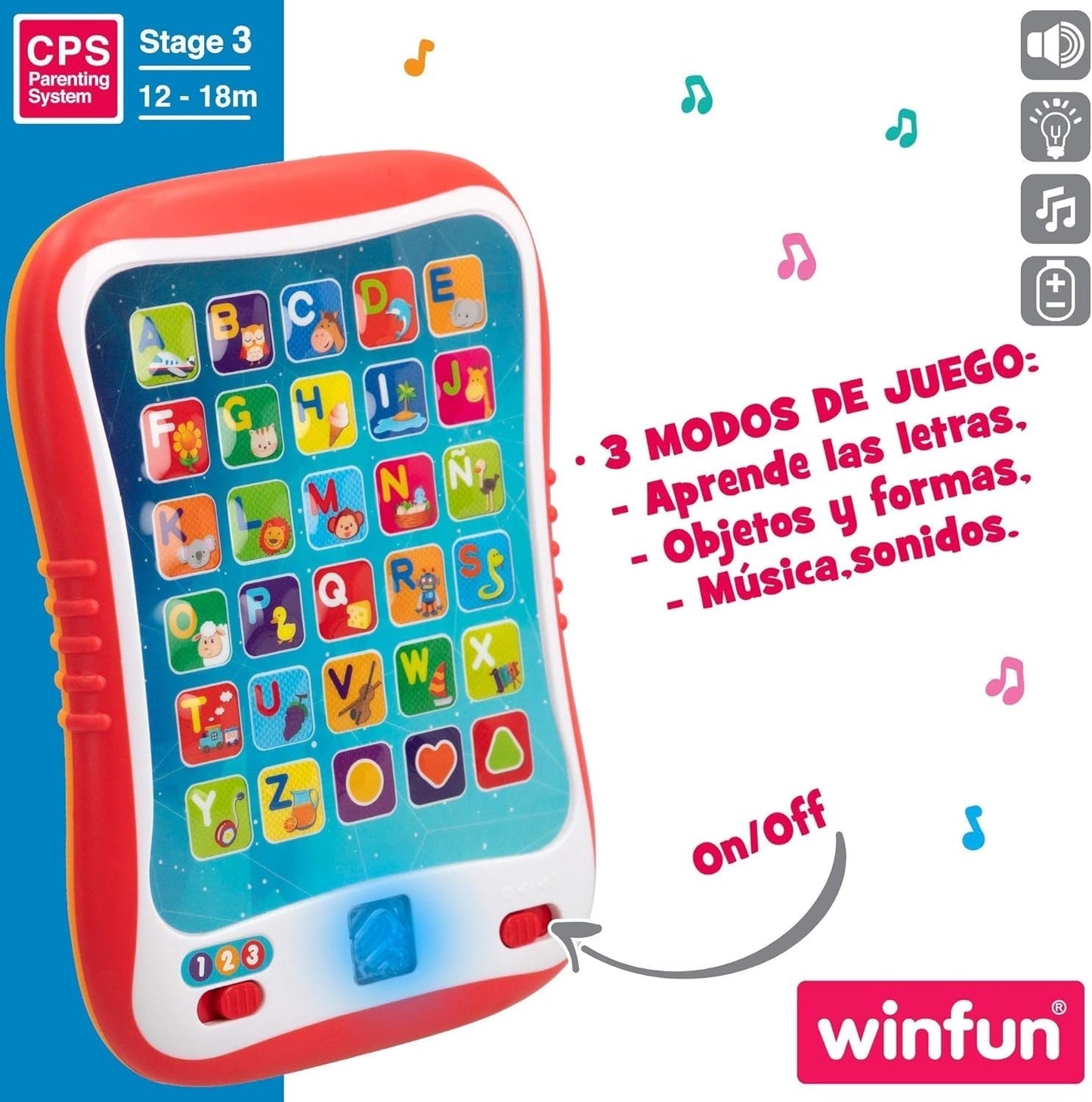 winfun ColorBaby 44256 Taca edukacyjna ze światłem i dźwiękiem. Zabawki dla dzieci Naty Shop