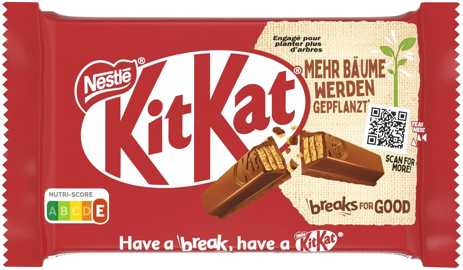 Klasyczne batoniki czekoladowe Nestlé, chrupiące batoniki waflowe z mlecznej czekolady, opakowanie 48 szt. (24 x 41,5 g)